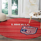 Liberia Football Round Carpet African Tribal Pattern - Red Jersey - African Pride