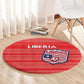 Liberia Football Round Carpet African Tribal Pattern - Red Jersey - African Pride