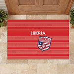 Liberia Football Rubber Doormat African Tribal Pattern - Red Jersey - African Pride