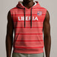 Custom Liberia Football Sleeveless Hoodie African Tribal Pattern - Red Jersey - African Pride