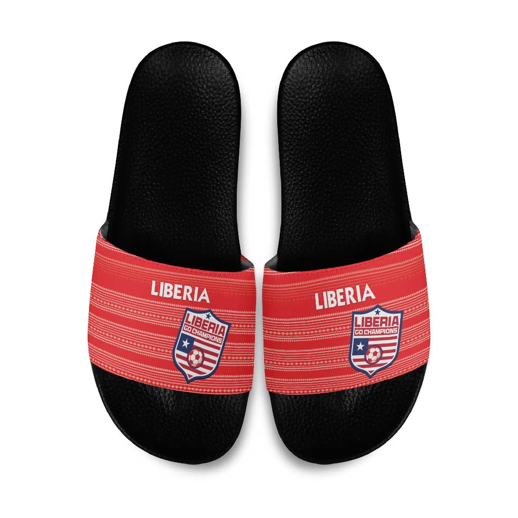 Liberia Football Slide Sandals Women Red Jersey