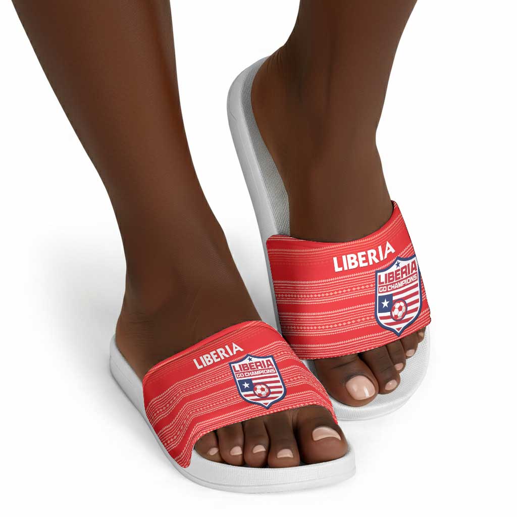 Liberia Football Slide Sandals Women Red Jersey