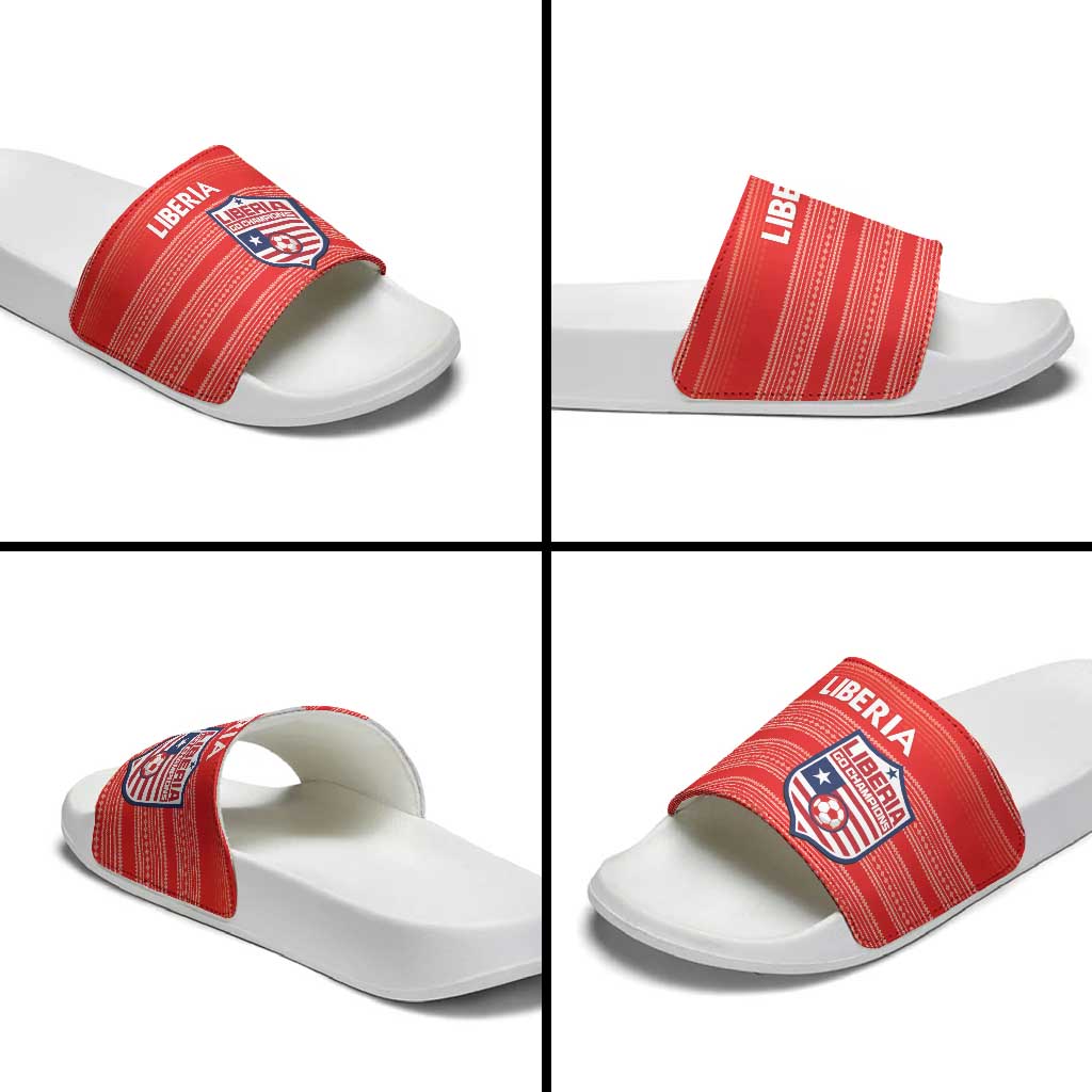 Liberia Football Slide Sandals Women Red Jersey