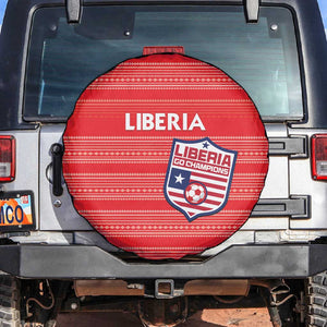 Liberia Football Spare Tire Cover African Tribal Pattern - Red Jersey - African Pride