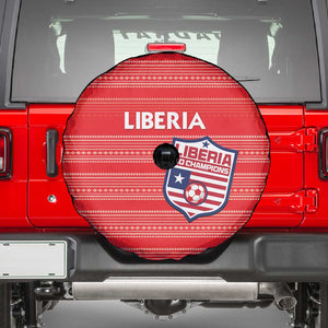 Liberia Football Spare Tire Cover African Tribal Pattern - Red Jersey - African Pride