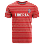 Custom Liberia Football T shirt African Tribal Pattern - Red Jersey - African Pride