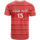 Custom Liberia Football T shirt African Tribal Pattern - Red Jersey - African Pride