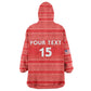 Custom Liberia Football Wearable Blanket Hoodie African Tribal Pattern - Red Jersey - African Pride