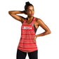 Custom Liberia Football Women Racerback Tank African Tribal Pattern - Red Jersey - African Pride