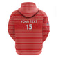 Custom Liberia Football Zip Hoodie African Tribal Pattern - Red Jersey - African Pride