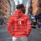 Custom Liberia Football Zip Hoodie African Tribal Pattern - Red Jersey - African Pride
