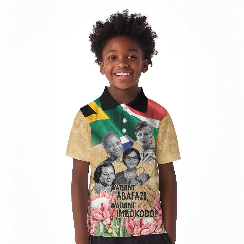 South African Women Fight Apartheir Kid Polo Shirt Wathint Abafazi Wathint Imbokodo - African Pride