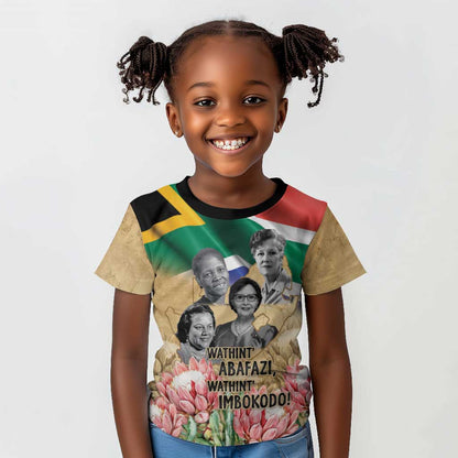 South African Women Fight Apartheir Kid T shirt Wathint Abafazi Wathint Imbokodo - African Pride