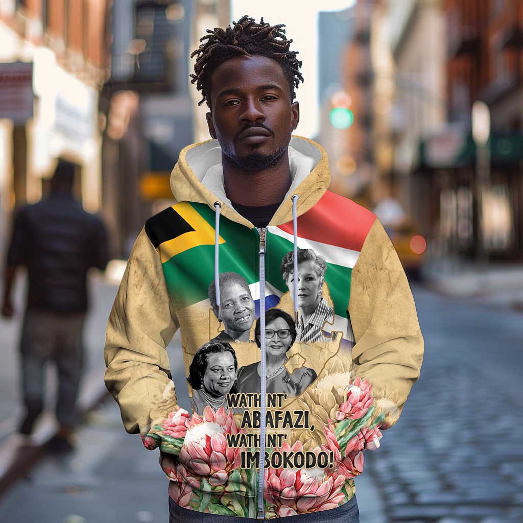 South African Women Fight Apartheir Zip Hoodie Wathint Abafazi Wathint Imbokodo - African Pride