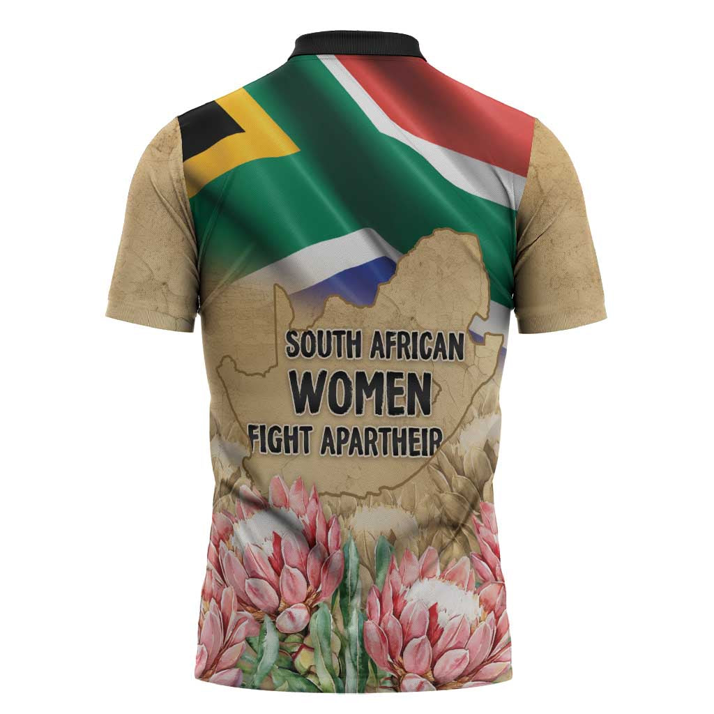 South African Women Mobilisation Zipper Polo Shirt Wathint Abafazi Wathint Imbokodo