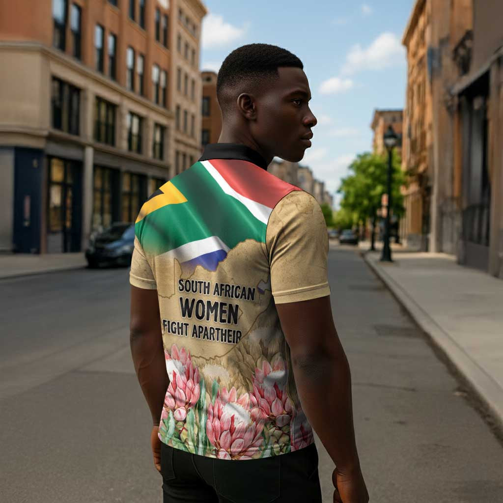 South African Women Mobilisation Zipper Polo Shirt Wathint Abafazi Wathint Imbokodo