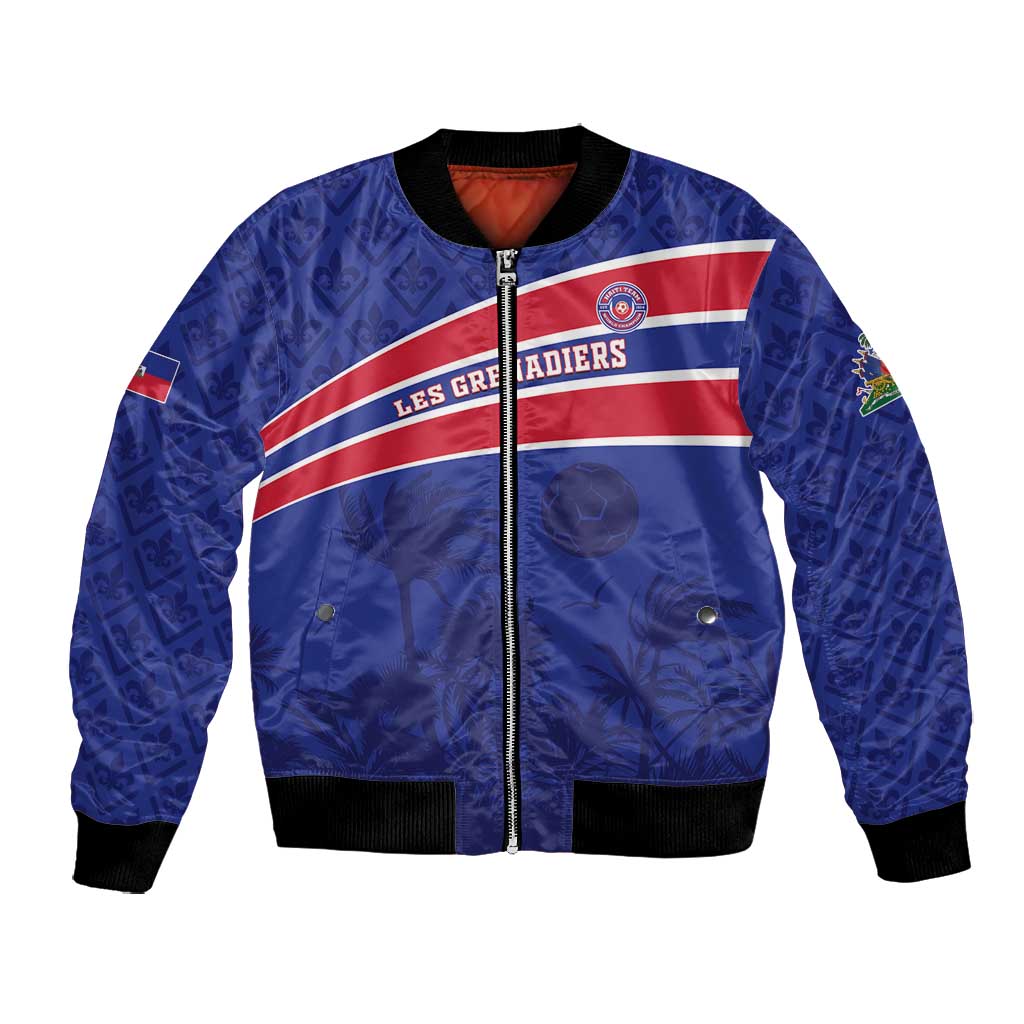 Custom Haiti Football Bomber Jacket Go Champions Les Grenadiers - African Pride