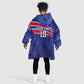 Custom Haiti Football Kid Wearable Blanket Hoodie Go Champions Les Grenadiers - African Pride