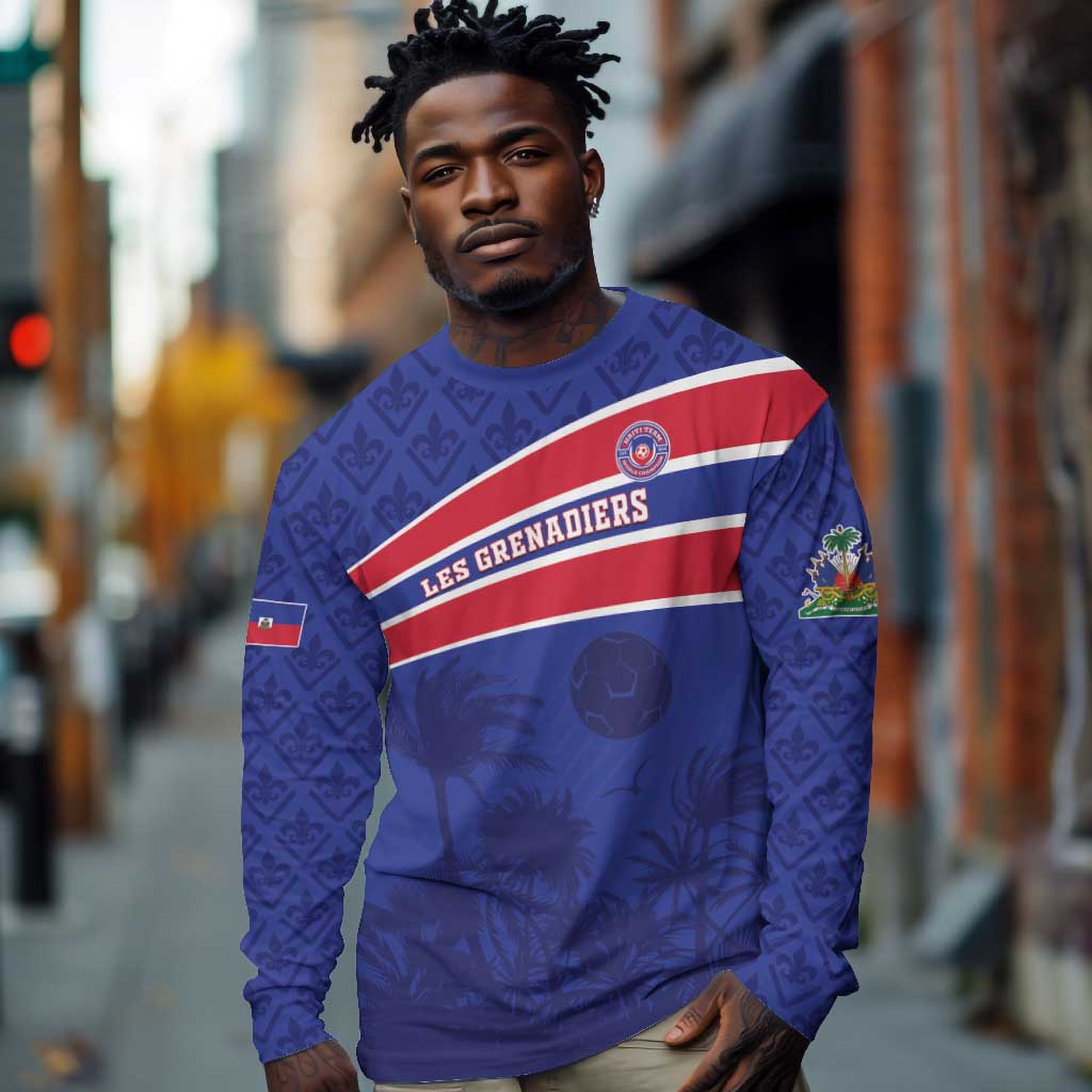 Custom Haiti Football Long Sleeve Shirt Go Champions Les Grenadiers - African Pride
