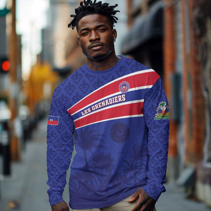 Custom Haiti Football Long Sleeve Shirt Go Champions Les Grenadiers - African Pride