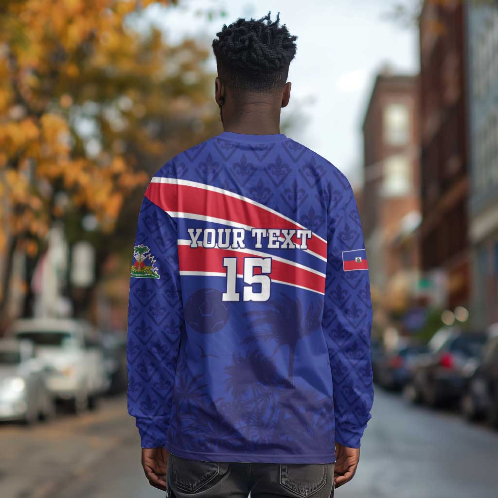 Custom Haiti Football Long Sleeve Shirt Go Champions Les Grenadiers - African Pride