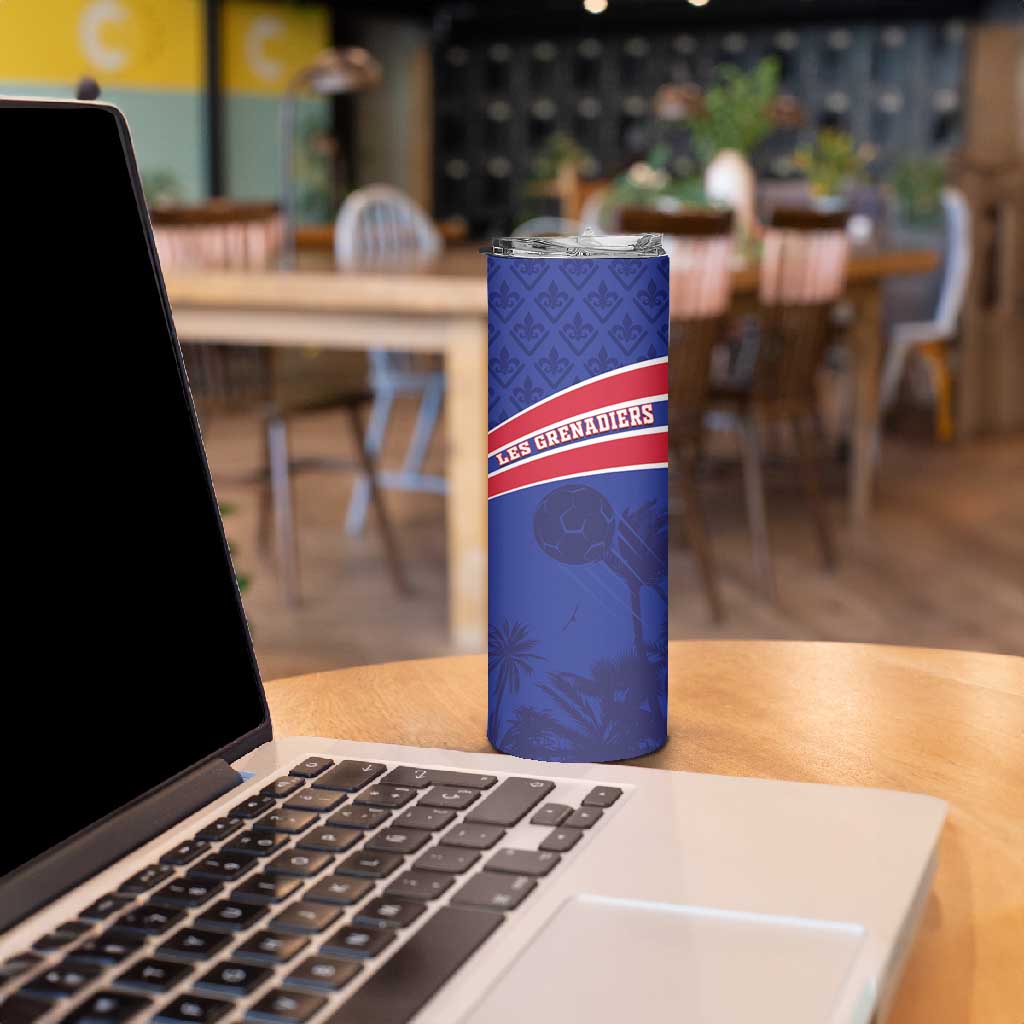Custom Haiti Football Skinny Tumbler Go Champions Les Grenadiers - African Pride