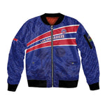 Custom Haiti Football Sleeve Zip Bomber Jacket Go Champions Les Grenadiers - African Pride