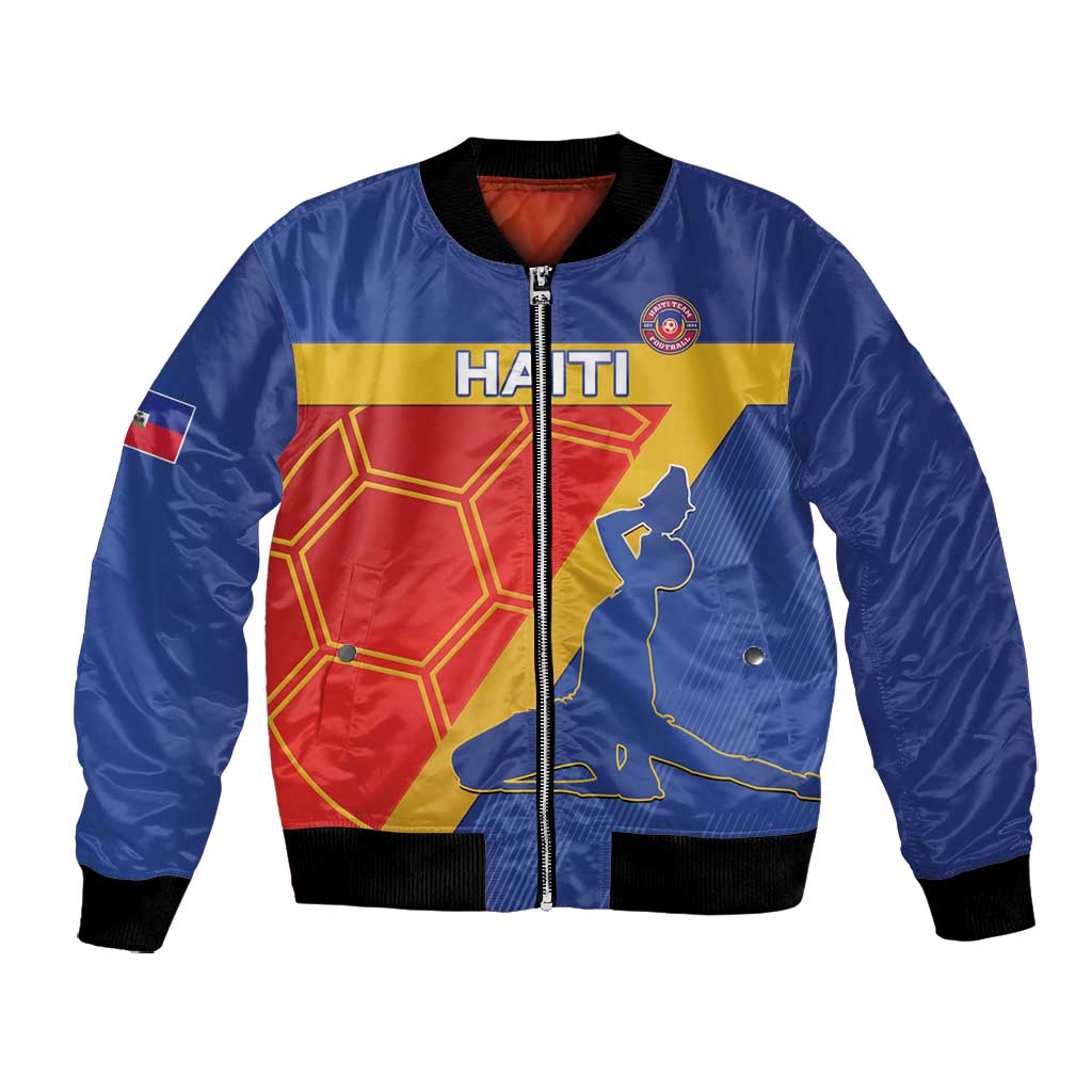 Custom Haiti Football Bomber Jacket Neg Marron - Road To World Cup 2026 - African Pride