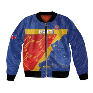 Custom Haiti Football Bomber Jacket Neg Marron - Road To World Cup 2026 - African Pride