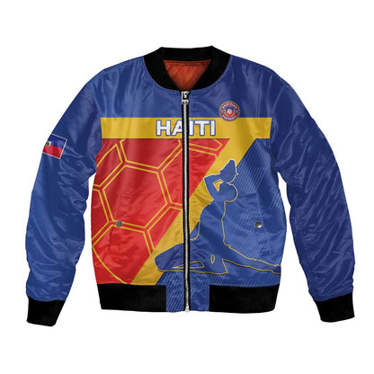 Custom Haiti Football Bomber Jacket Neg Marron - Road To World Cup 2026 - African Pride
