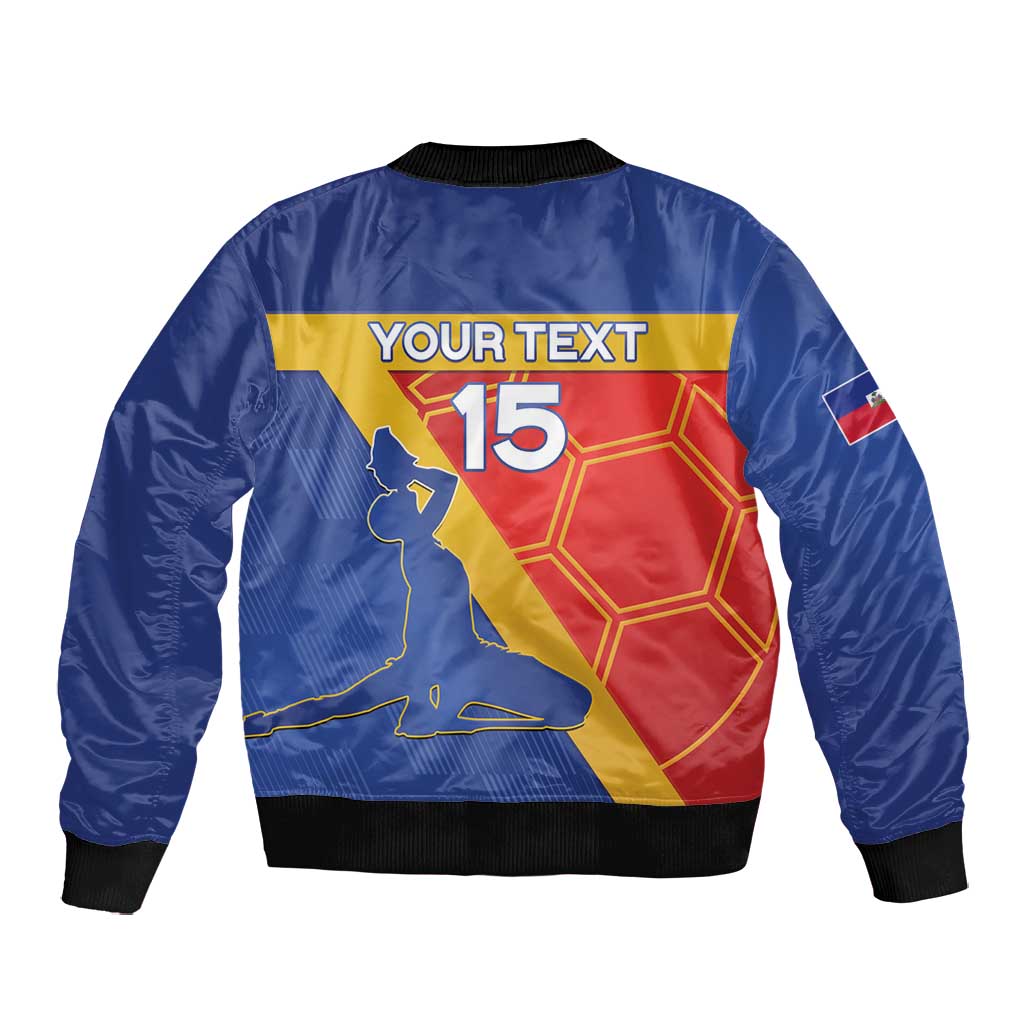 Custom Haiti Football Bomber Jacket Neg Marron - Road To World Cup 2026 - African Pride