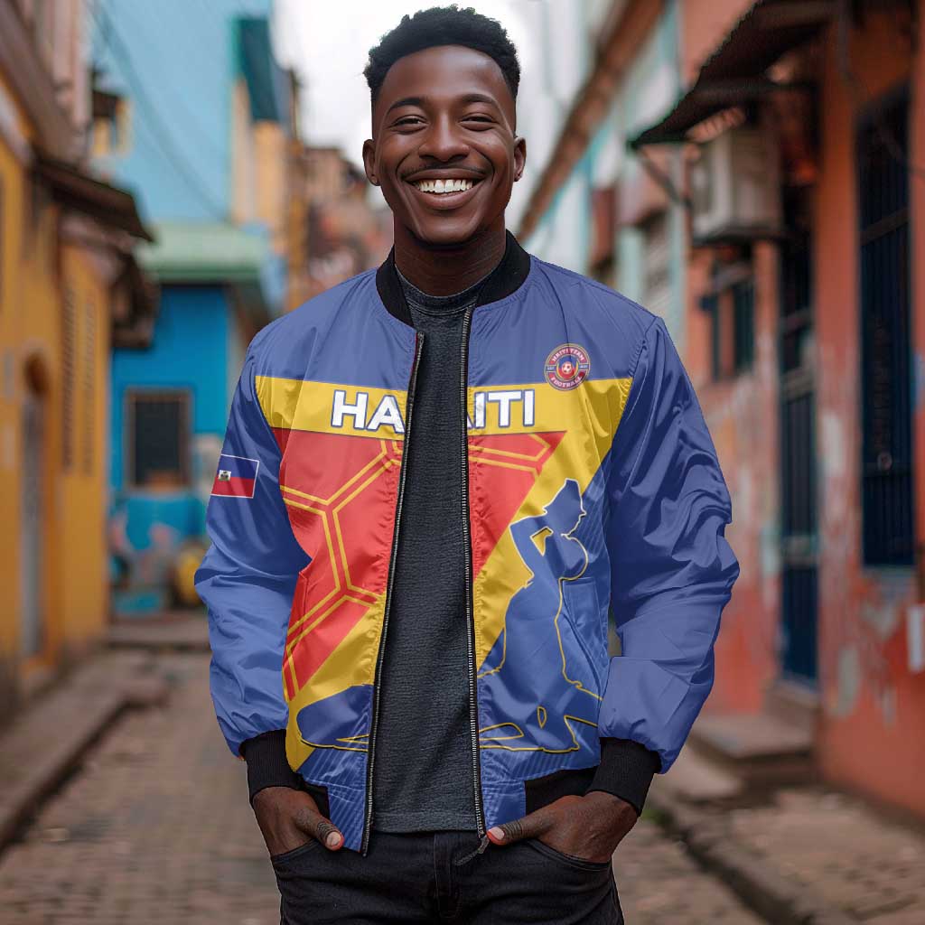 Custom Haiti Football Bomber Jacket Neg Marron - Road To World Cup 2026 - African Pride