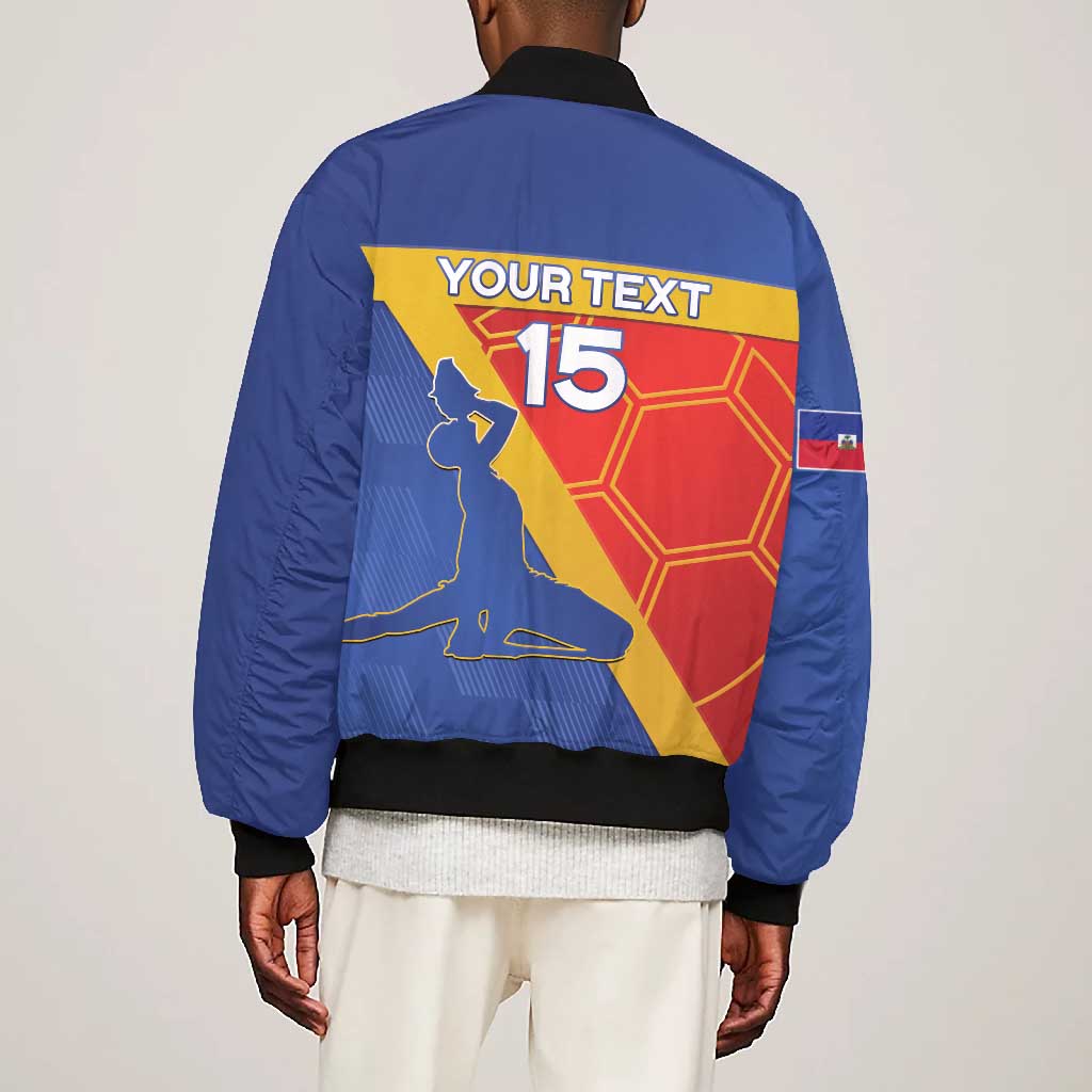 Custom Haiti Football Bomber Jacket Neg Marron - Road To World Cup 2026 - African Pride