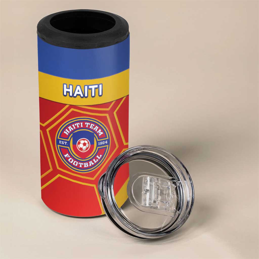 Custom Haiti Football 4 in 1 Can Cooler Tumbler Neg Marron - Road To World Cup 2026 - African Pride