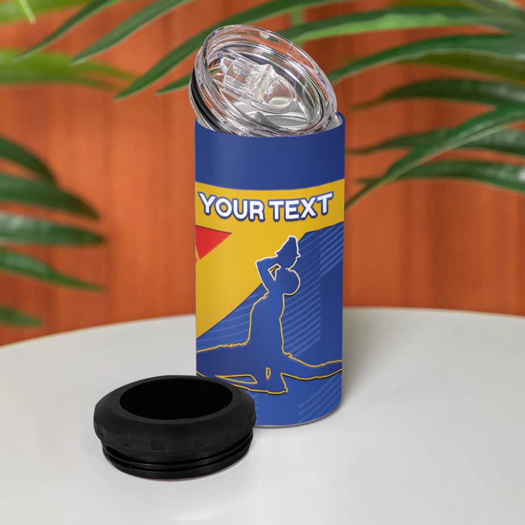 Custom Haiti Football 4 in 1 Can Cooler Tumbler Neg Marron - Road To World Cup 2026 - African Pride