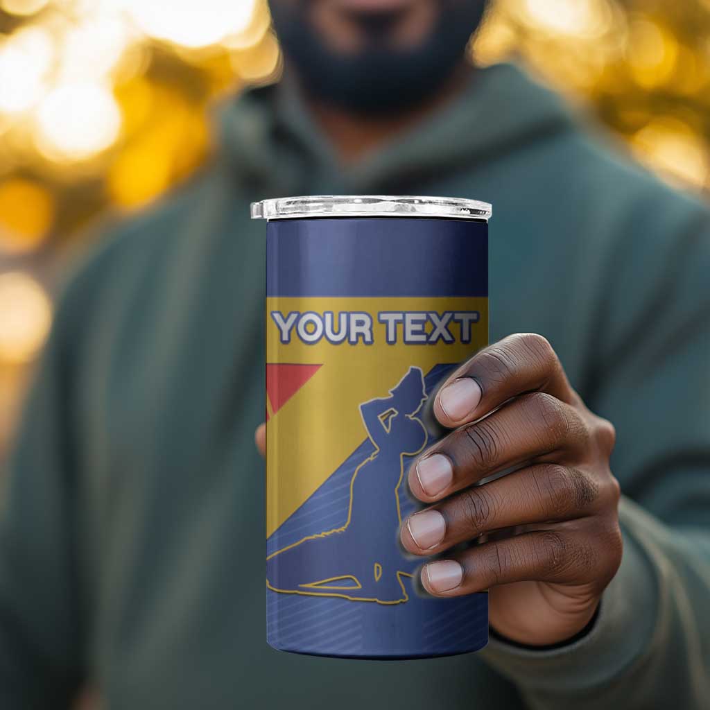Custom Haiti Football 4 in 1 Can Cooler Tumbler Neg Marron - Road To World Cup 2026 - African Pride