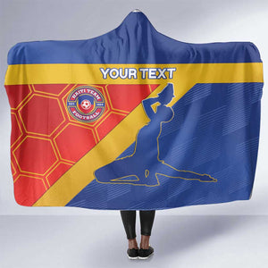 Custom Haiti Football Hooded Blanket Neg Marron - Road To World Cup 2026 - African Pride