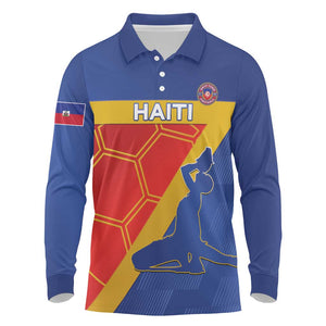 Custom Haiti Football Long Sleeve Polo Shirt Neg Marron - Road To World Cup 2026 - African Pride
