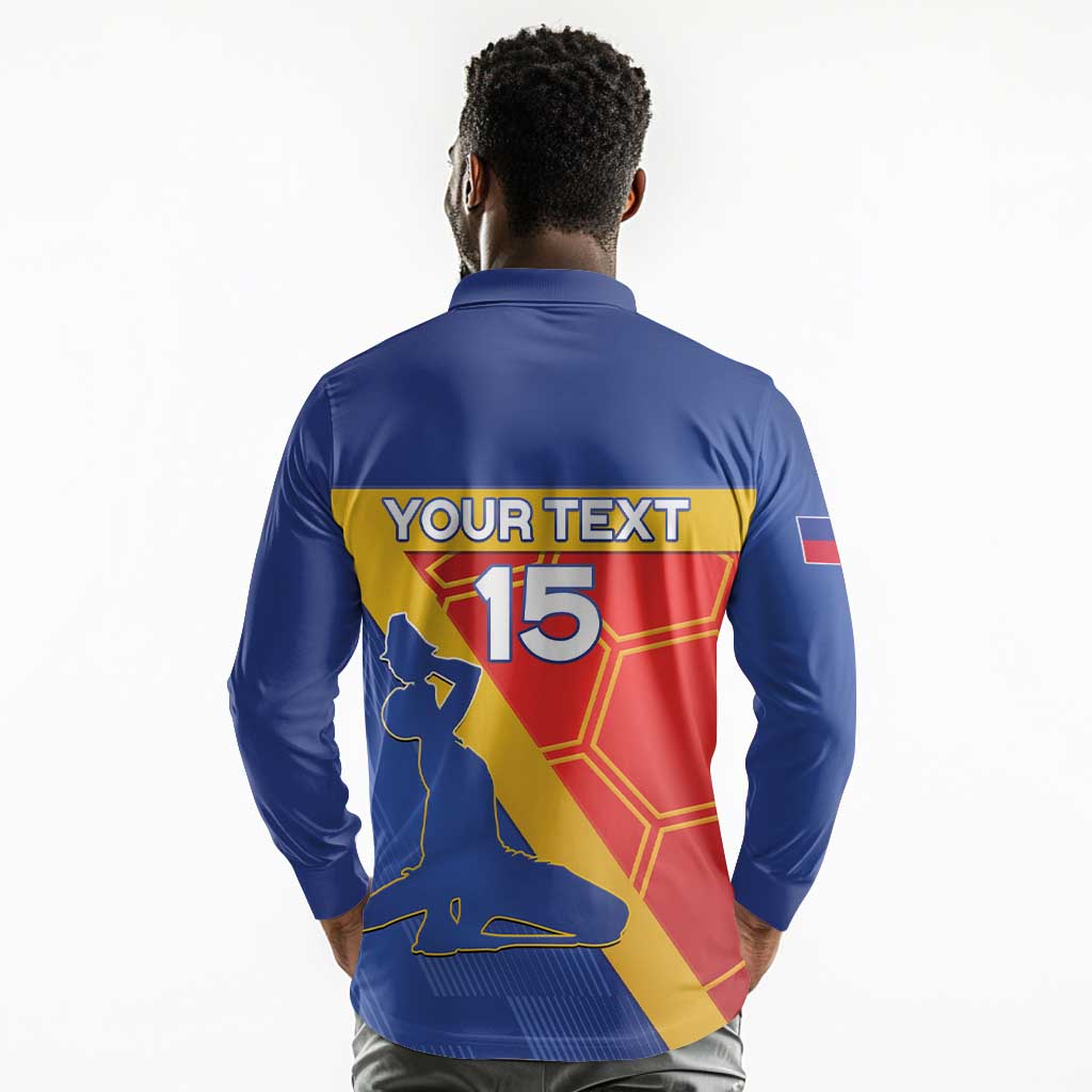Custom Haiti Football Long Sleeve Polo Shirt Neg Marron - Road To World Cup 2026 - African Pride