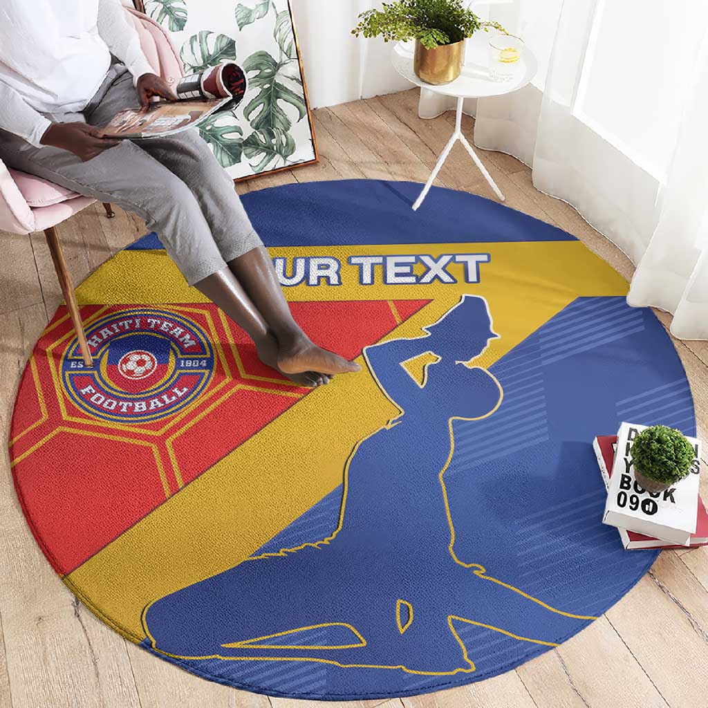 Custom Haiti Football Round Carpet Neg Marron - Road To World Cup 2026 - African Pride