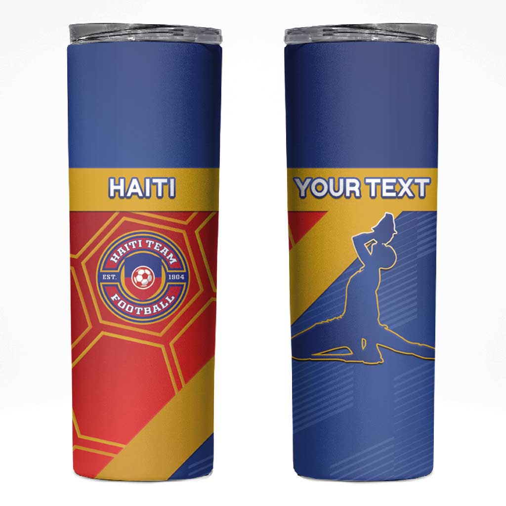 Custom Haiti Football Skinny Tumbler Neg Marron - Road To World Cup 2026 - African Pride