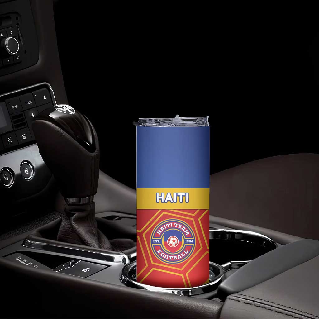 Custom Haiti Football Skinny Tumbler Neg Marron - Road To World Cup 2026 - African Pride