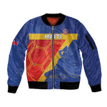 Custom Haiti Football Sleeve Zip Bomber Jacket Neg Marron - Road To World Cup 2026 - African Pride