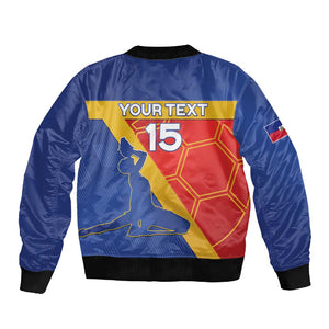 Custom Haiti Football Sleeve Zip Bomber Jacket Neg Marron - Road To World Cup 2026 - African Pride
