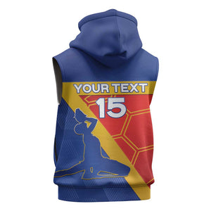 Custom Haiti Football Sleeveless Zip Hoodie Neg Marron - Road To World Cup 2026 - African Pride