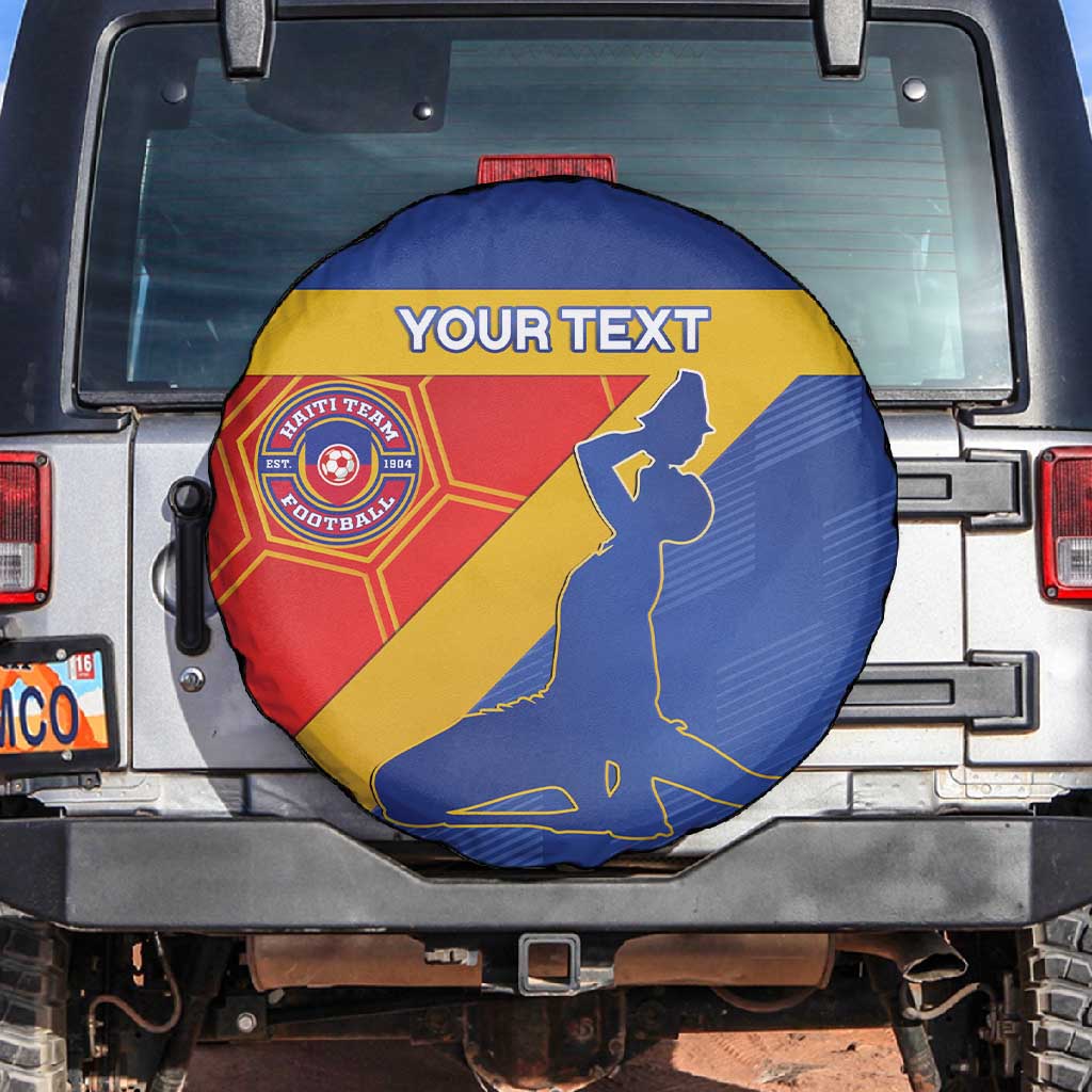 Custom Haiti Football Spare Tire Cover Neg Marron - Road To World Cup 2026 - African Pride