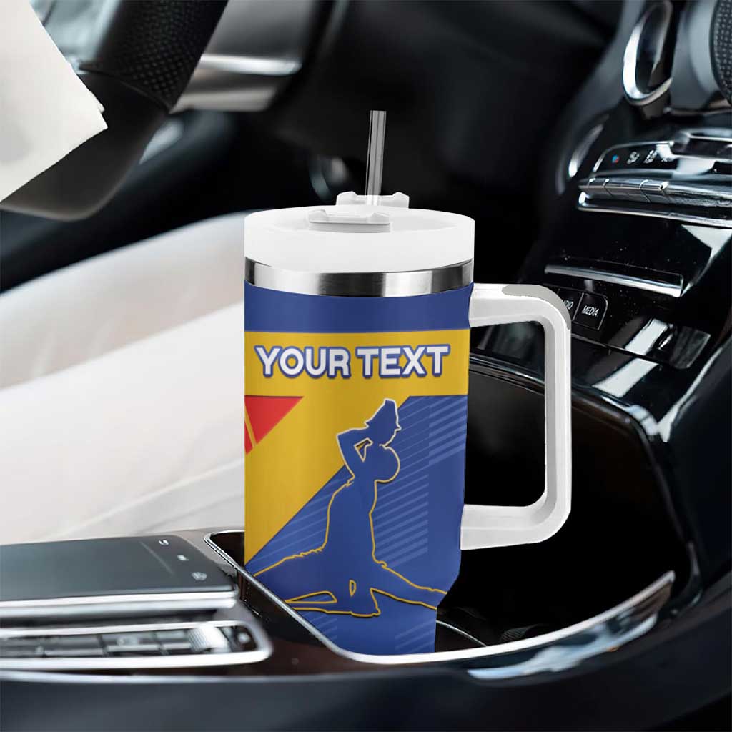 Custom Haiti Football Tumbler With Handle Neg Marron - Road To World Cup 2026 - African Pride