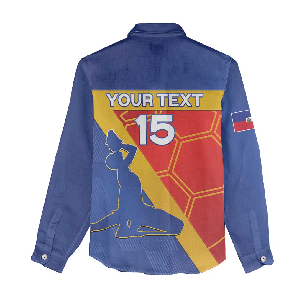 Custom Haiti Football Women Casual Shirt Neg Marron - Road To World Cup 2026 - African Pride