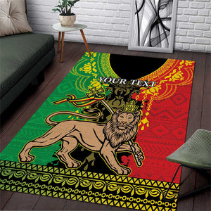 Personalised Afro Ethiopia Area Rug Lion Of Judah - African Pattern