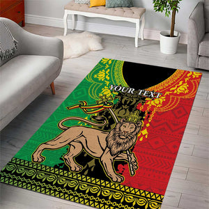 Personalised Afro Ethiopia Area Rug Lion Of Judah - African Pattern